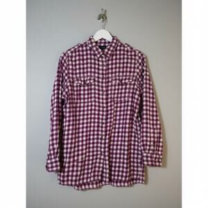 Gap Pink Gingham Button Down Shirt Long Sleeve Size Large